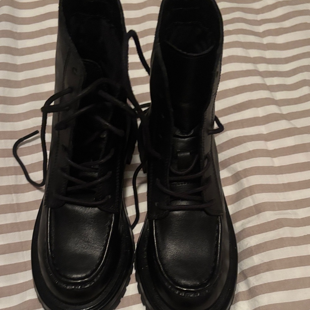 NWOT Zara Kids  Black Leather Boots